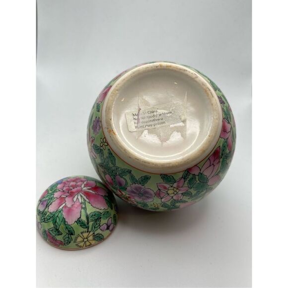 Ginger jar small green floral - Picture 3 of 5